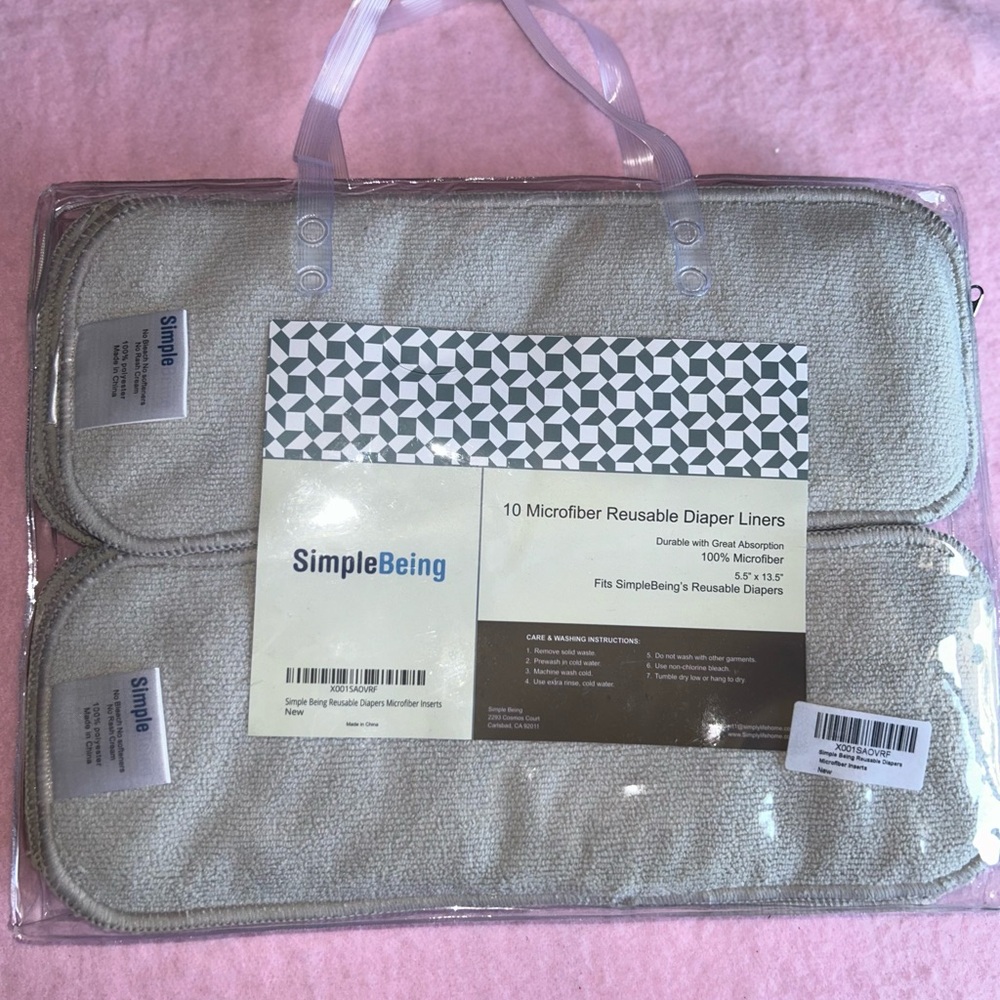 Microfiber Reusable Diaper Liners - gray